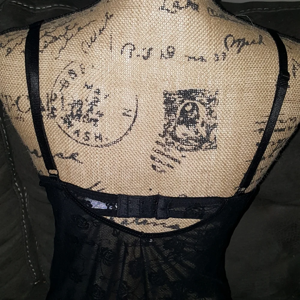 Black lingerie with‎ rose pattern